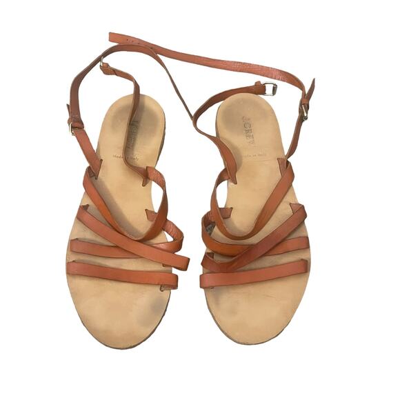 J. Crew Women's Size 10 Deseree‎ Leather Gladiator Wrap Sandals - Picture 1 of 6